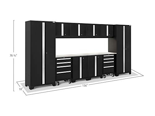 NewAge Products Bold Series Black 12 Piece Set, Garage Cabinets, 63206