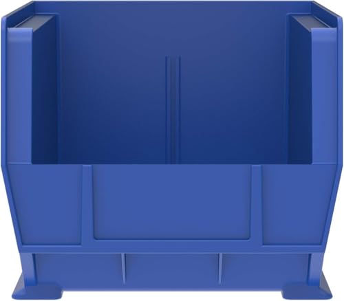 Akro-Mils 30240 AkroBins Plastic Storage Bins, Space-Saving Stackable Bins for Garage, Pantry, Craft Organization, 15 x 8 x 7 inches, Blue, 12-Pack