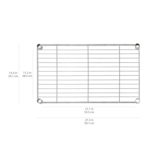 Amazon Basics 4-Shelf Steel Wire Storage Shelves for Garage, Adjustable Metal Shelving Unit, 200 lbs Per Shelf, 23.2" W x 48" H x 13.4" D, Black