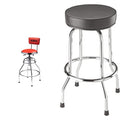 SUNEX TOOLS 8516 Hydraulic Shop Stool and BIG RED Torin Swivel Bar Stool Bundle | Padded Garage/Shop Seats with Chrome Plated Legs
