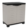 Sunnydaze 25.5" H Resin Garage Storage Cabinet - Garage Cabinet with Adjustable Shelf - Freestanding Utility Storage for Laundry Room, Office, Basement - Gray