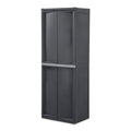Sterilite 2-Pack 4 Shelf Cabinet, Lockable Utility Storage w/Adjustable Shelves, Gray - Plastic Shelving Unit for Organizing Garage, Pantry, Basement, Laundry Room or Mudroom