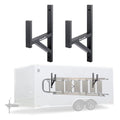 BougeRV Side Mount Trailer Ladder Rack, 2 Racks Heavy Duty Steel Ladder Racks with Bungee Cords Fit for Open and Enclosed Trailer Side Wall, 353 LBS Capacity, Carry 1 or 2 Ladders