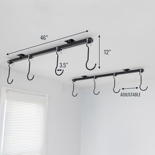 Teal Triangle Ceiling Mounted Bike Rack for Garage - Premium Bicycle Stand & Hanger for Space-Saving Storage | Adjustable Ceiling Hooks Hold 4-8 Bikes - Indoor Bicycle Rack System for basement