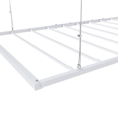 S.Walt Hanging Garage Ceiling Storage Racks, Adjustable Overhead Garage Storage Lift, Mounted 36 ft Heavy-Duty Steel Platform for High Ceilings 1012 ft, Supports 350 lbs for Everyday Use