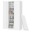 Letaya Metal Storage Cabinet with Lock Door Adjustable Shelf,72" Steel Lockers for Office, Home,School,Kitchen,Garage Tool Utility Cabinet (2 Door-White)