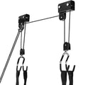 LINGVUM Kayak Hoist Lift Garage Storage with 125lb Capacity Overhead Pulley System for Kayak, Canoe, Bike, Ladder, Paddleboard, Black