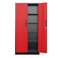 Bonusall 72" Metal Garage Storage Cabinet - 900lbs Heavy Duty Steel Cabinet with 3-Point Locking System & 4 Adjustable Shelves, Lockable Tall Storage for Garage, Office, Warehouse - Black & Red