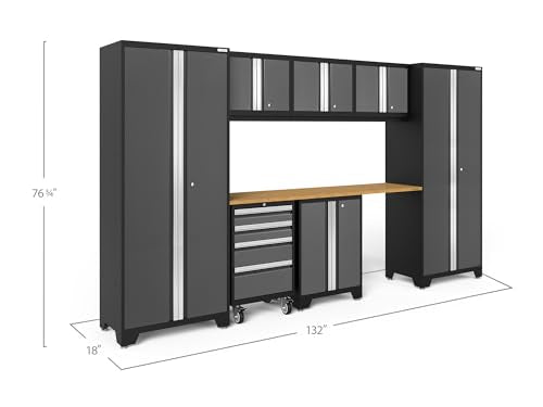 NewAge Products Bold Series Gray 8 Piece Set, Garage Cabinets, 50405