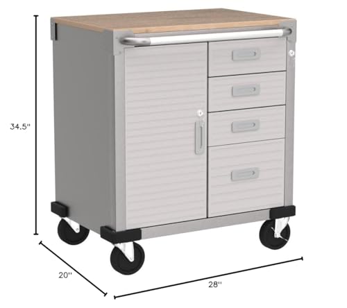 Seville Classics UltraHD Rolling Storage Cabinet with Drawers