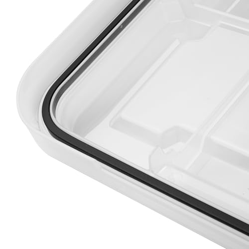Sterilite 18 Pack 19 Qt Gasket Box, Clear Stackable Plastic Storage Container with Lids, Black - Waterproof and Dustproof Tote for Home Organization