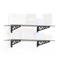 SafeRacks Wall Shelves - 2 Pack of 18 x48 Garage Wall Mounted Shelving, Wire Storage Racks, Utility Shelf, Heavy Duty Shelves with 4 Accessory Hooks, 500lbs Capacity, Color: Hammertone