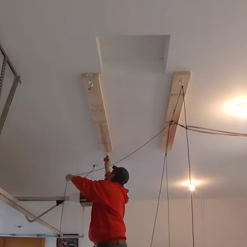 ALLCOS Hard Top Removal Lift for Jeep Wrangler JL JK Models and Ford Bronco, 12ft Hardtop Overhead Garage Storage Hoist with Anti-Drop System, Supports 8-16 ft. Ceiling