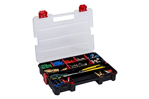 2-Pack Small Parts Organizer Box – Stackable Hardware Storage Organizer Case with 20 Compartments & Dividers – Screw, Nut, Bolt, Drill Bit Organizer for Garage, Workshop, Crafts