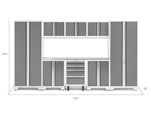 NewAge Products Bold Series Gray 9 Piece Set, Garage Cabinets, 50525