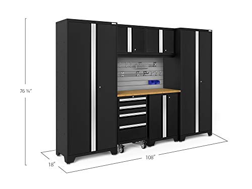 NewAge Products Bold Series Black 7 Piece Set, Garage Cabinets, 63077