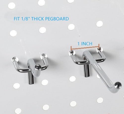 Cutadash 25 PCS 4 Inch Pegboard Hooks Kit - Garage Tool Storage Organizer for Wall Hanging & Shelving, Upgraded Fits Standard 3/16 Inch Pegboards and 1/8 Inch Metal Pegboards