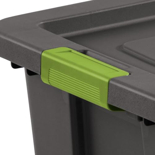 Sterilite 4-Pack Latching Tuff1 Tote, Large Plastic Storage Bins w/Lids, 30 Gallon, Gray - Heavy-Duty Stackable Organizer Boxes and Containers for Home, Office, Basement, Closet, and Garage
