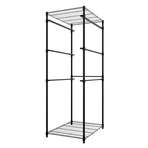 SafeRacks 5-Tier Steel Tote Rack - (Rectangle Tube) Maximize Space, Declutter, Organization, NSF Certified, Bin Storage for Garage, Pantry, Kitchen, Workspace, 5 Shelves, 31″ x 23″ x 68″, Black