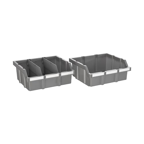 Seville Classics Heavy Duty NSF Bin Rack Solid Steel Wire Shelving Storage Unit, Patented Organizer for Garage, Warehouse, Office, Restaurant, Classroom, Kitchen, Gray, 8-Tier Includes 24 Bins