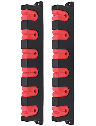 Ducurt Horizontal Fishing Rod Rack Holders Wall-mounted Fish Pole Holder for Garage & Boat 6-Rod Storage Racks -1 Pair Rod Holder Rod Holder (1 Pair Horizontal Red)