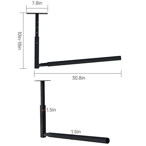 TRUSOON Adjustable Ladder Ceiling Rack, Kayak Overhead Garage Storage Rack, Garage Ceiling Storage for Kayak, Ladder, Surfboard, Snowboar Overhead Hanger, Holds 150 lbs, Black