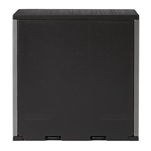 Suncast Wall Storage Cabinet for Garage Organization - 4 Cu. Ft. Wall Mounted Garage Cabinet with Shelf for Garden Supplies, Paint Cans & Outdoor Tools, Multi-Wall Resin Construction, Platinum