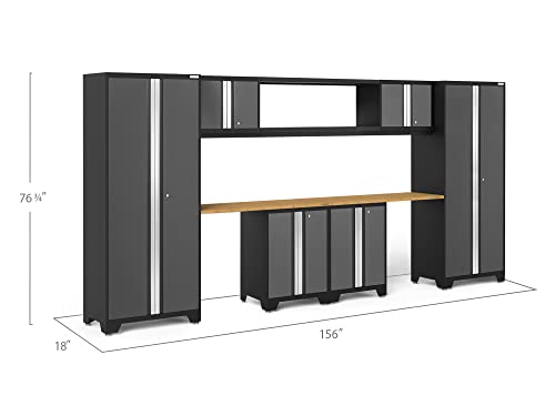 NewAge Products Bold Series Gray 9 Piece Set, Garage Cabinets, 50681