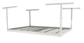 MonsterRax Overhead Garage Storage Racks 4x6, Ceiling Mounted Shelving, Adjustable Hanging Storage Organizer, Heavy Duty Steel, Holds 500 Pounds, Color: White, Adjusts 24"-45” off Ceiling