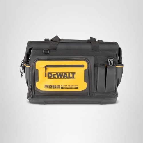 DEWALT Tool Bag, Water Resistant, Hard Bottom, 20-inch, Professional Tool Tote with Organization (DWST560104)