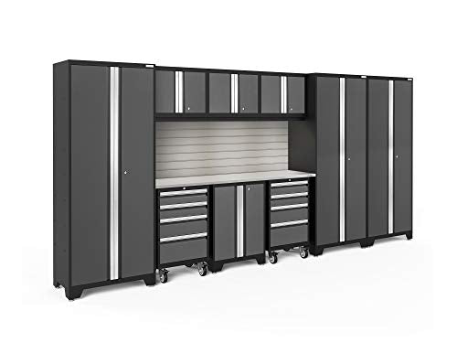 NewAge Products Inc. Bold Garage Cabinets, Include Lights/Include Backsplash, Gray, 56032