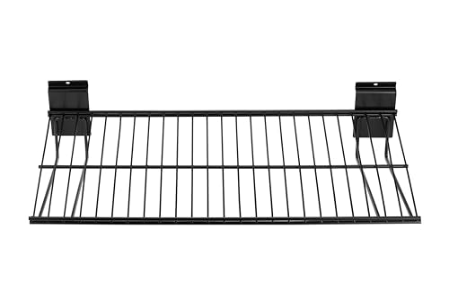 PYBTOOL Slatwall Shelves, Slatwall Accessories, Slat Wall Wire Shelf, Heavy Duty Gargage Storage Slatwall Shelf(2 Pack) (24-Inch Width)