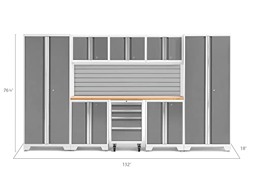 NewAge Products Bold Series White 9 Piece Set, Garage Cabinets, 54999