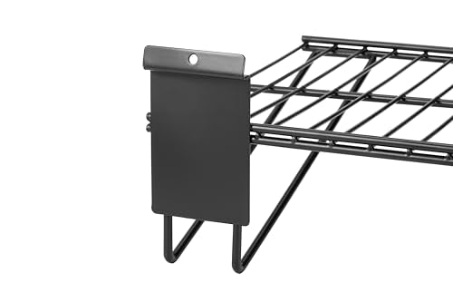 PYBTOOL Slatwall Shelves, Slatwall Accessories, Slat Wall Wire Shelf, Heavy Duty Gargage Storage Slatwall Shelf(2 Pack) (24-Inch Width)