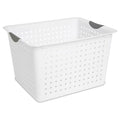 Sterilite 6-Pack Deep Ultra Basket, Open Top Plastic Storage Organizer, White - Large Containers for Organizing Pantry Shelves, Kitchen Cabinets, Laundry Areas, Dorm Rooms, and Classrooms