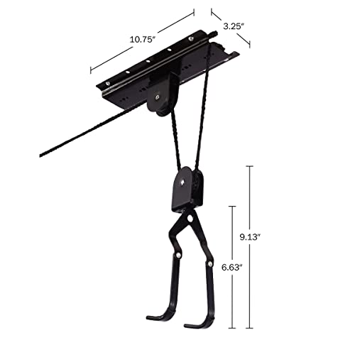 Set of 4 Bike Hangers for Garage - Hoist Pulley System with 100lb Capacity - Overhead Ceiling Storage for Bicycles or Ladders by RAD Sportz
