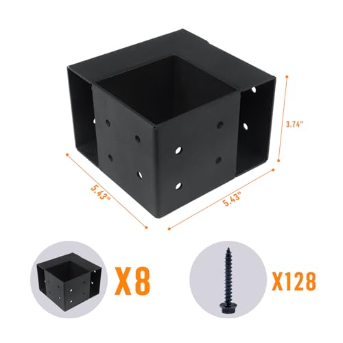 Heavy Duty Workbench Bracket Kit – Set of 8 Steel 3-Way Brackets for 4x4 and 2x4 Lumber, Ideal for DIY Garage Work Bench Legs, Woodworking Tables, Workshop Shelves, Planer Stands, and Kitchen Islands