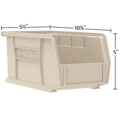 Akro-Mils 30230 AkroBins Plastic Storage Bins, Space-Saving Stackable Bins for Garage, Pantry, Craft Organization, 10.5 "L x 5.5 "W x 5"H, Blue, 12-Pack