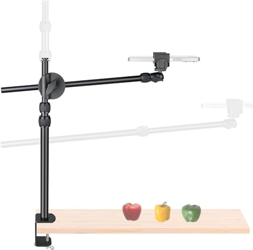 FlexiMount Pro Adjustable Overhead Tripod Phone Stand with Desk Clamp, RC Monitor Mirror & Mic Arm for iPhone, YouTube, Zoom, Live Streaming, Video Meeting, Vlog Recording