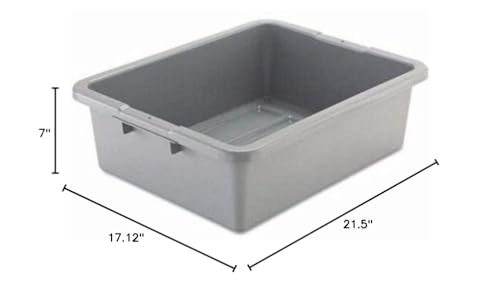 Rubbermaid Commercial - Bus/Utility Box 7.125Gal Gray "Product Category: Desk Accessories & Workspace Organizers/Storage Containers"