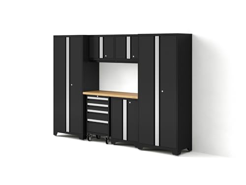 NewAge Products Bold Series Black 7 Piece Set, Garage Cabinets, 63054