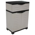 Sunnydaze 34.5" H Resin Garage Storage Cabinet - Garage Cabinet with Adjustable Shelf - Freestanding Utility Storage for Laundry Room, Office, Basement - Gray