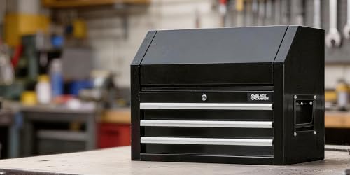 26" Rolling Tool Chest with 3 Drawers - Tool Box with Ball Bearing Slides, Lift-Latch Handles, Drawer Lock Mechanism, Flip-Open Top Compartment, Slip-Resistant Liners for Garage and Workshop Storage