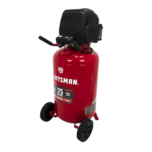 CRAFTSMAN 33 Gallon Air Compressor, 175 Max PSI, Portable Air Compressor, Vertical Air Compressor for Heavy-Duty Use, Ideal for Home Garage and Workshop, Efficient and Reliable Performance