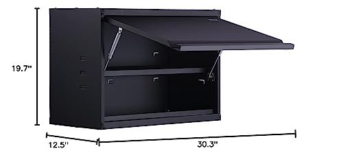 VEVOR Metal Storage Cabinet, 120lbs Load Capacity per Shelf, 20'' Tall Wall-Mounted Powder-Coating Steel Garage Cabinet with Adjustable Shelf, Press to Close & Open Door Perfect for Office Garage Tool