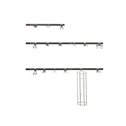 Rubbermaid 20-Piece FastTrack Garage Wall-Mounted Storage Kit 5 Rails and 15 Hooks for Home/House/Tool/Sports/Utility Purposes