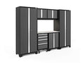 ‎‎‎‎‎NewAge Products Garage Cabinets Bold Series 7 PC Set Gray (48" Stainless Steel Worktop, Two-Door Base, Rolling Tool Drawer, 2X Wall Cabinets, 2X Multi-Use Lockers), 50442