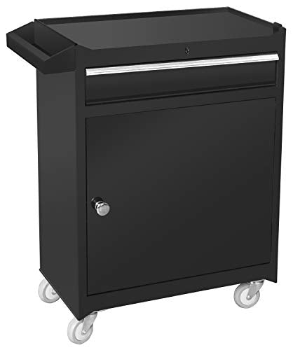 Road DAWG ATBT1204D-BLACK Torin Rolling Garage Workshop Tool Organizer: Detachable 4 Drawer Tool Chest with Large Storage Cabinet and Adjustable Shelf, Black
