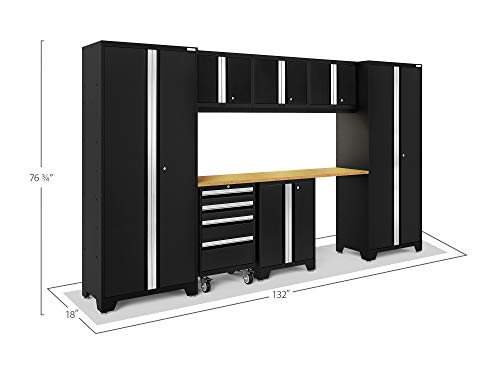NewAge Products Bold Series Black 8 Piece Set, Garage Cabinets, 63108