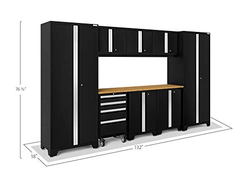 NewAge Products Bold Series Black 9 Piece Set, Garage Cabinets, 63151